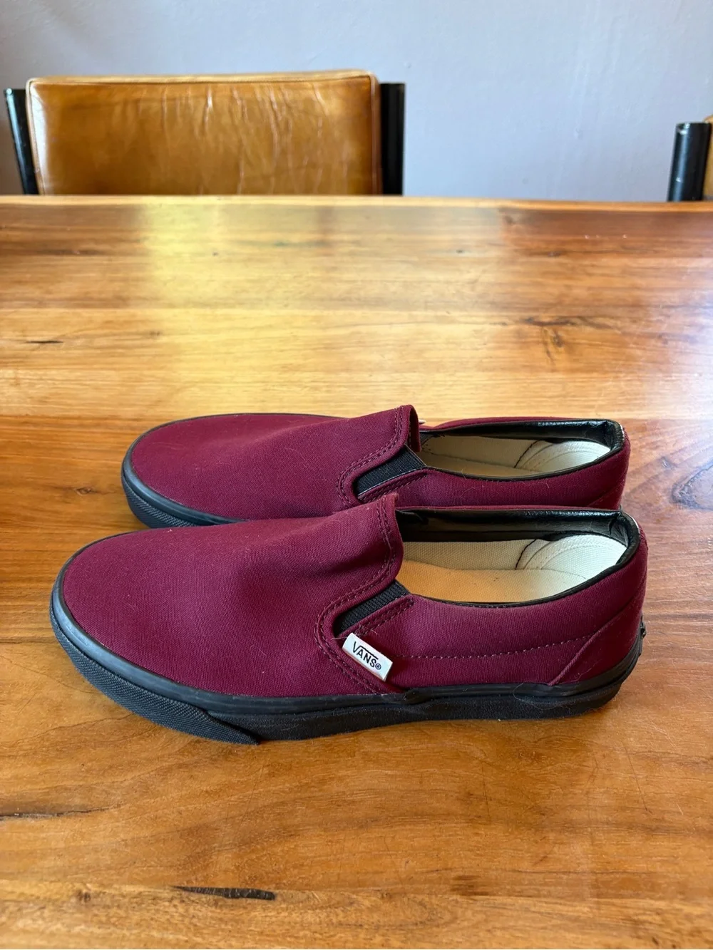 Vans Slip-On Canvas Sneakers in Burgundy - never worn